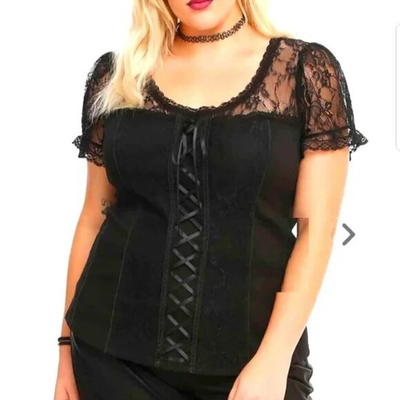 NTW VINTAGE Tripp NYC X Torrid black lace corset top - Picture 1 of 3